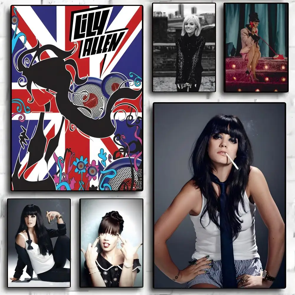 Lily Allen Singer Retro Pop Poster Living Room Bedroom Party Bar Decor Moisture-proof Art Wall Painting