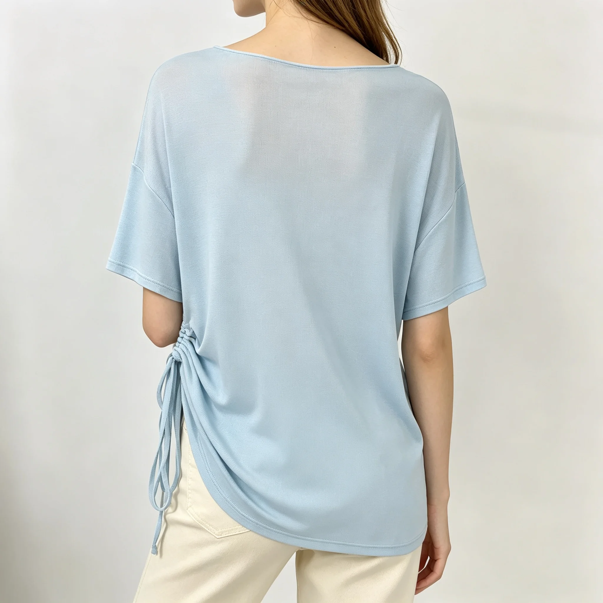 Yoga Clothing 2026 New Style Top Pilates Cover-Up Shirt Gentle and Lazy Style Short-Sleeved Breathable Comfortable V-Neck That Highlights Shoulders and Neck