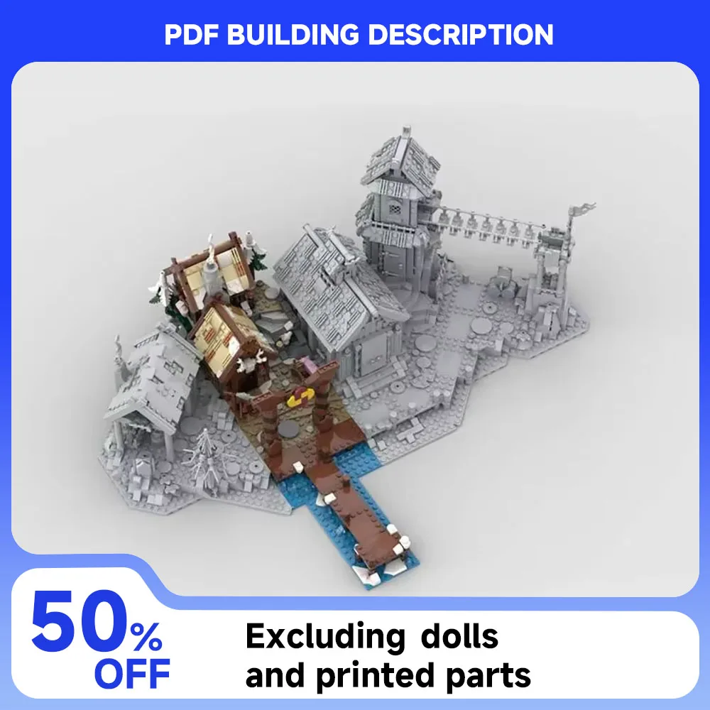 MOC القرون الوسطى الرجعية شارع المشهد فايكنغ توسيع كوخ منزل الرب نموذج اللبنات لتقوم بها بنفسك الجمعية لعبة أطفال الصبي طقم هدايا