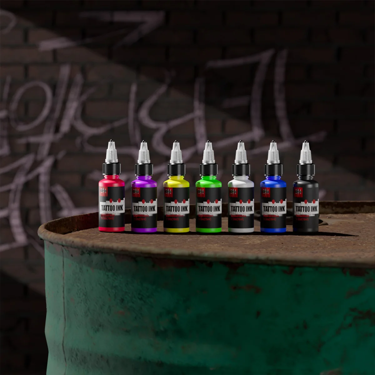 15ml 7colors Tattoo Ink Pigment with box Body Art Tattoo Kits Professional Beauty Paints Makeup Tattoo Supplies Semi-permanent