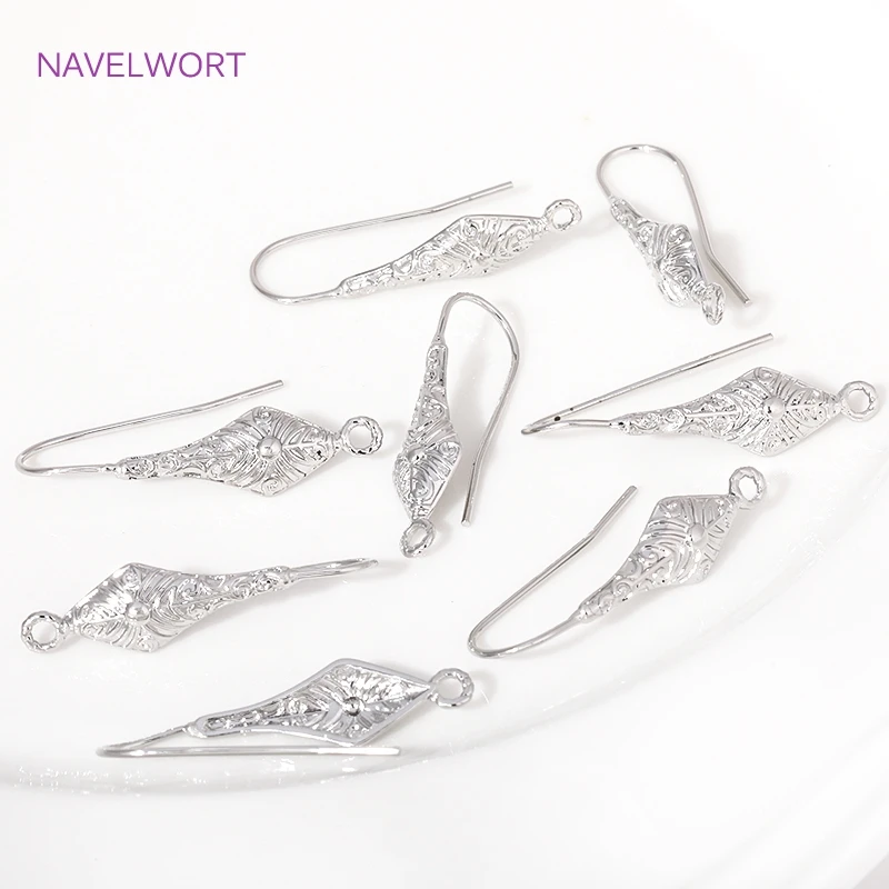 Fashion Rhodium Plated Ear Wire For Earrings Making Supplies,Brass Metal Earring Hooks Accessories DIY Jewelry Materials