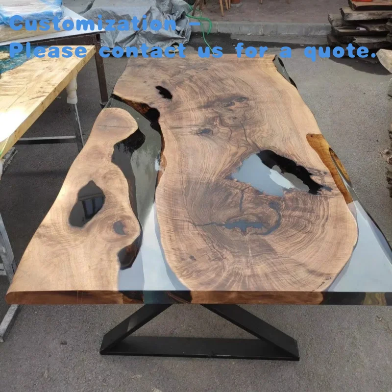 custom.جديد مصمم راتنجات الايبوكسي طاولة خشبية حية مكانك