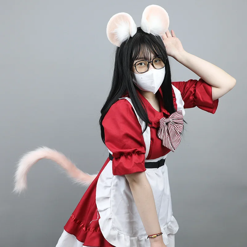 Simulation Animal Ear Headdress Dress Up Cute Plush Mouse Ears Cosplay Headdress Props Headband Mouse Ears Headband Headwear