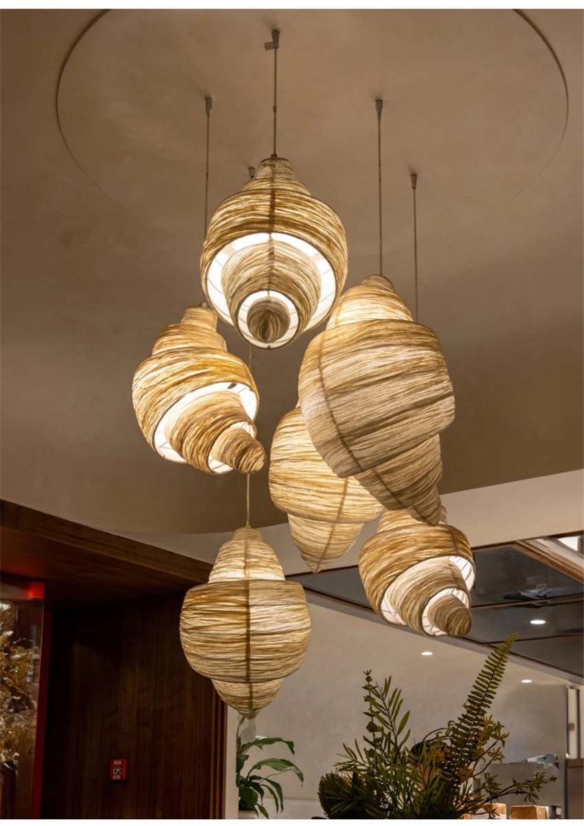 Imagem -06 - Croissant Shape Fabric Pendant Lamps Indoor Pendant Lights Restaurante Bar Hotel Decoração de Personalidade Padaria Criativo Nórdico