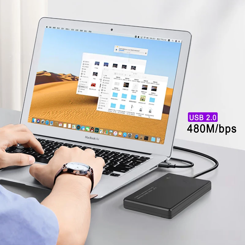 حاوية محرك الأقراص الصلبة مقاس 2.5 بوصة USB3.1 حافظة القرص الصلب الخارجي المحمول SATA إلى USB3.0/Type-C حاوية القرص الصلب 5Gbps SATA HDD للكمبيوتر المحمول
