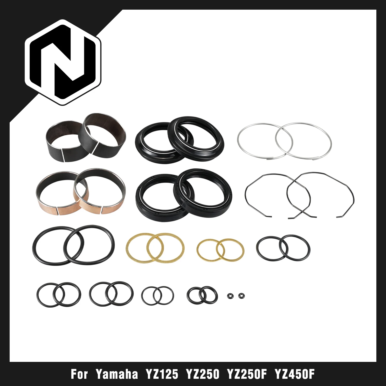 

NICECNC For Yamaha YZ125 YZ250 1996-2003 Fork Oil Seals Rebuild Dust Seals Fork Slider Bushings YZ250F YZ450F WR 250F 450F 426F