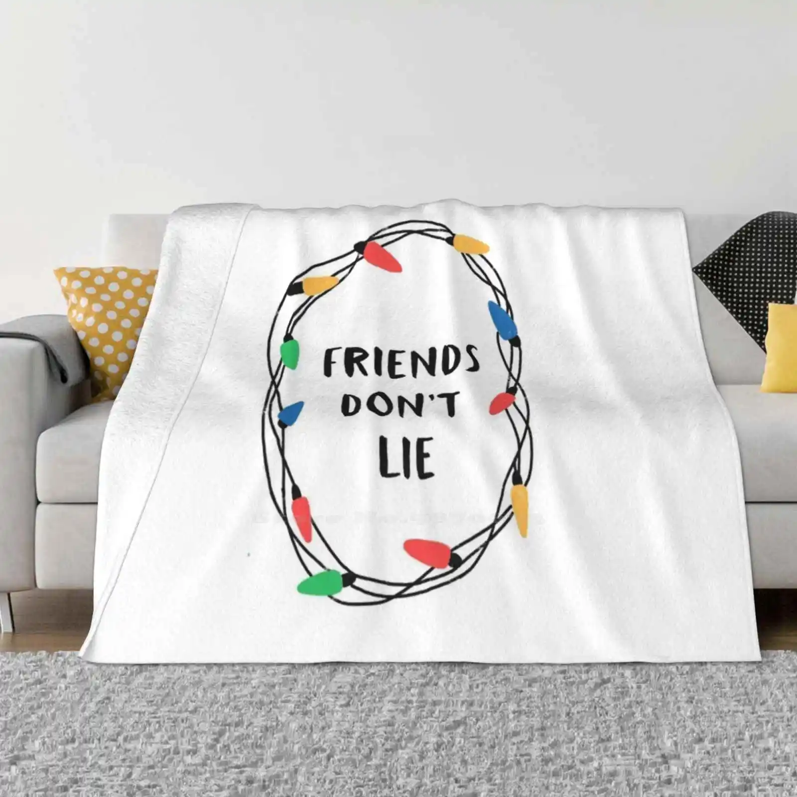 Friends Don'T Lie Top Quality Comfortable Bed Sofa Soft Blanket Friends Dont Lie Friendship Christmas Lights Tv Series 80S