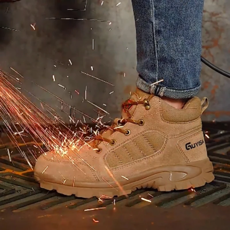 New Safety Boots Men Work Indestructible Shoes Sneakers Steel Toe Protective Boots Anti-smash Anti-puncture Work Tactical Boots