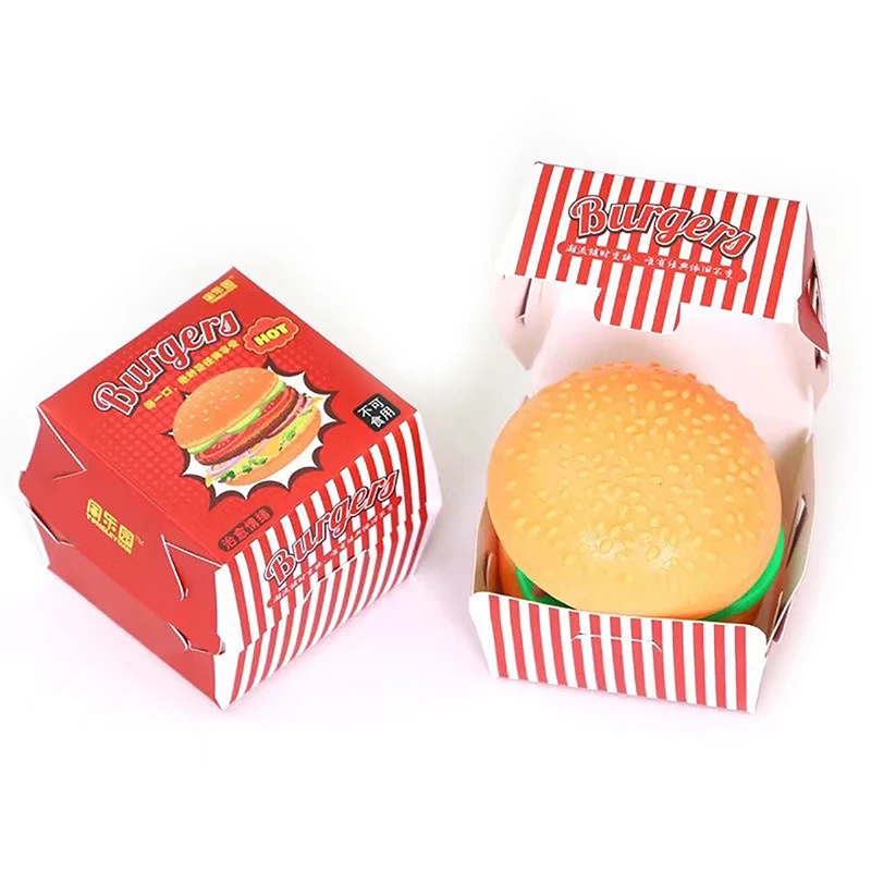 Simulation Burger Stress Relief Toy Stress Ball 3D Squishy Hamburger TPR Decompression Squeeze Ball Sensory Gifts Party
