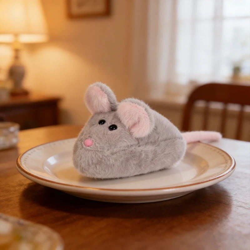 

Soft Fluffy Mouse Plush toy with Cute Face Stuffed Animal Ideal for Cuddling, Cat Play and Holiday Presents.
