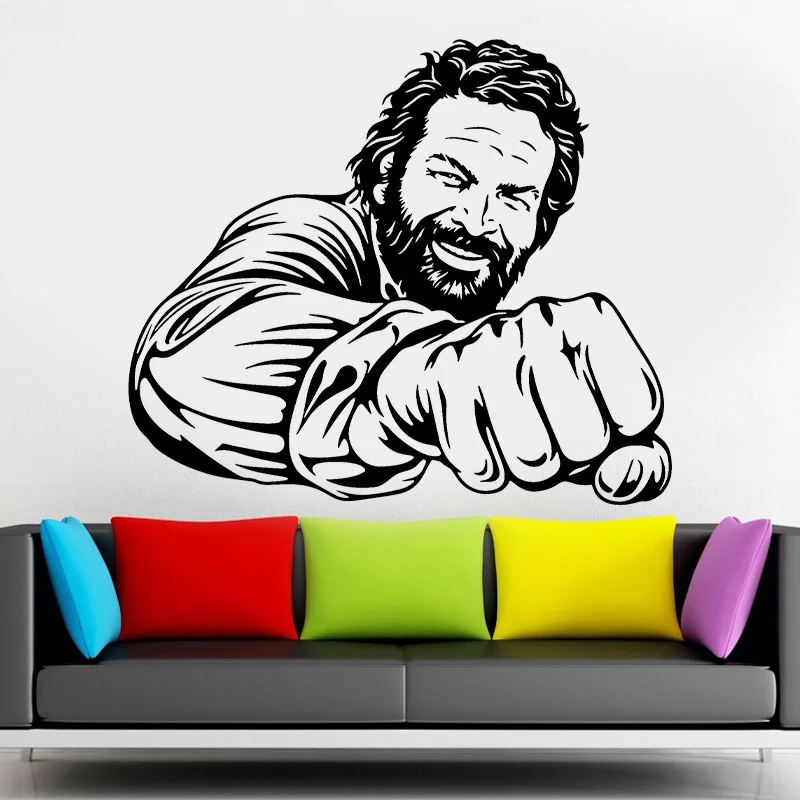 

Sticker Mural Bud Spencer Famous Famous Italian Comedian Actor Portrait Vinyl Deco Humorous Wall Decortion A421