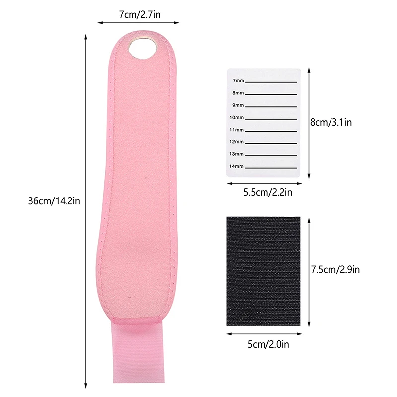 1set Grafted Eyelash Show Board Eyelash Extension Hand Plate Lash Holder Eyelash Extension Pallet With Adjustable Wrist Strap