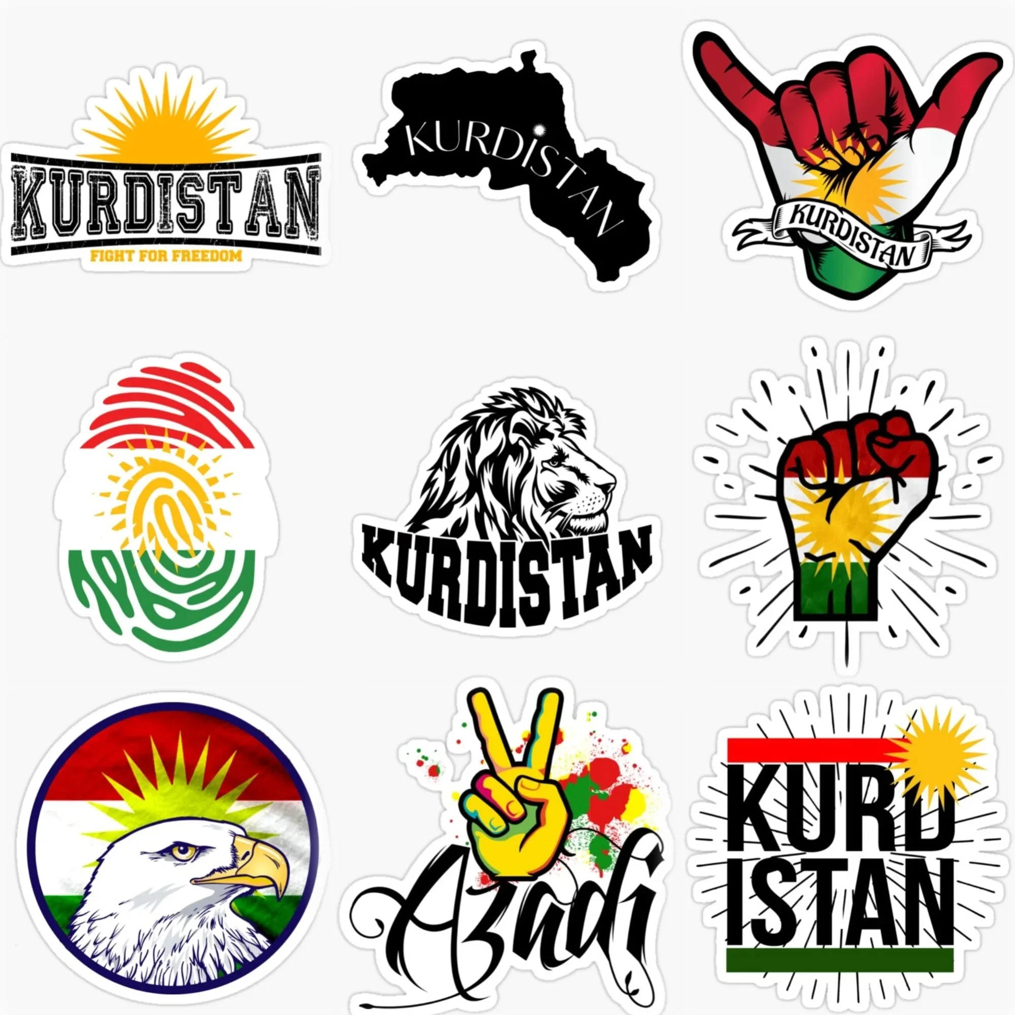 

Kurdistan Flag Map Emblem Car Stickers for Van Truck Bicycle Motorcycle Helmet Wall Decal Accessories Customizable Size