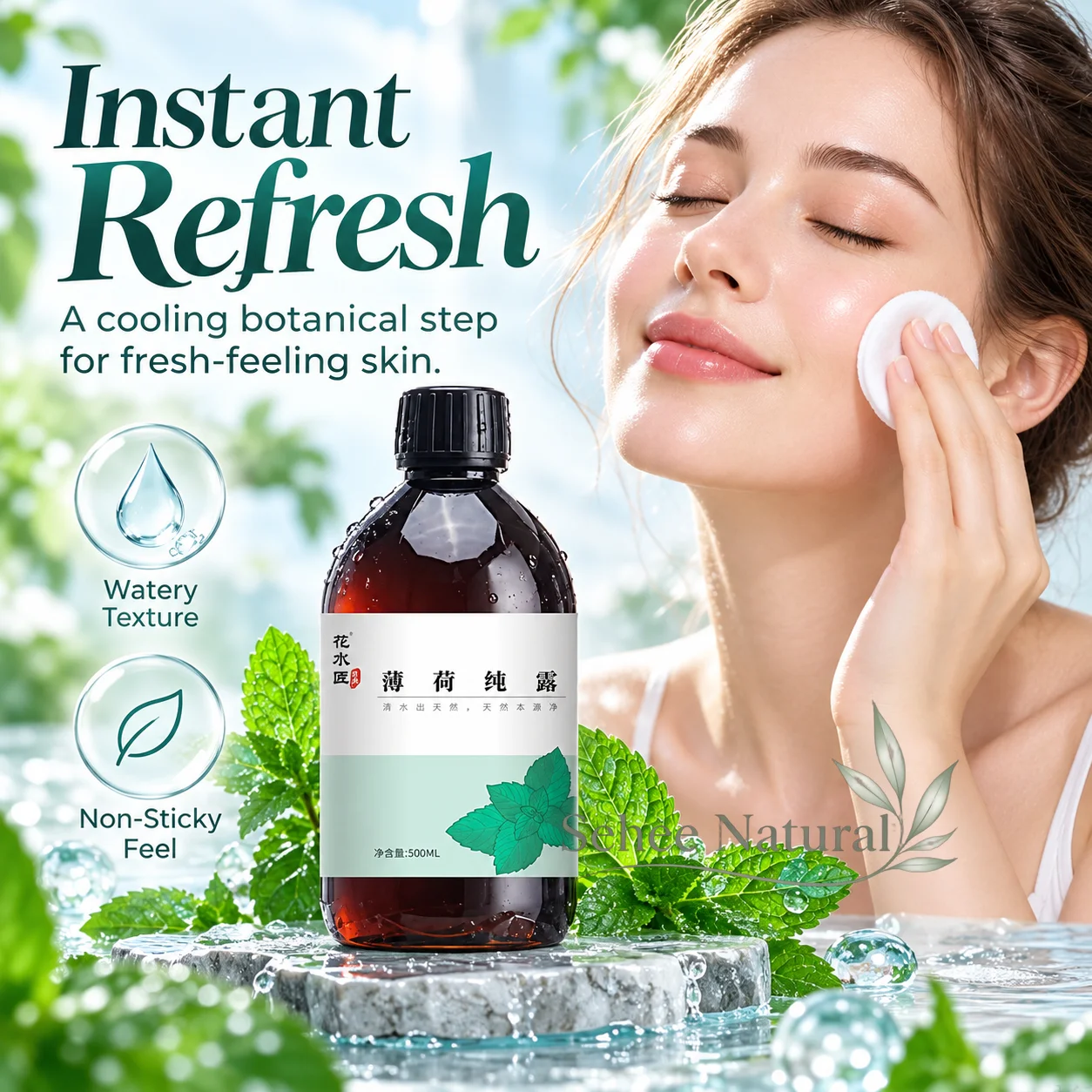 Peppermint Hydrosol 500ml Botanical Floral Water Cooling Refreshing Hydrating Facial Toner Daily Skin Care Facial Spray Water