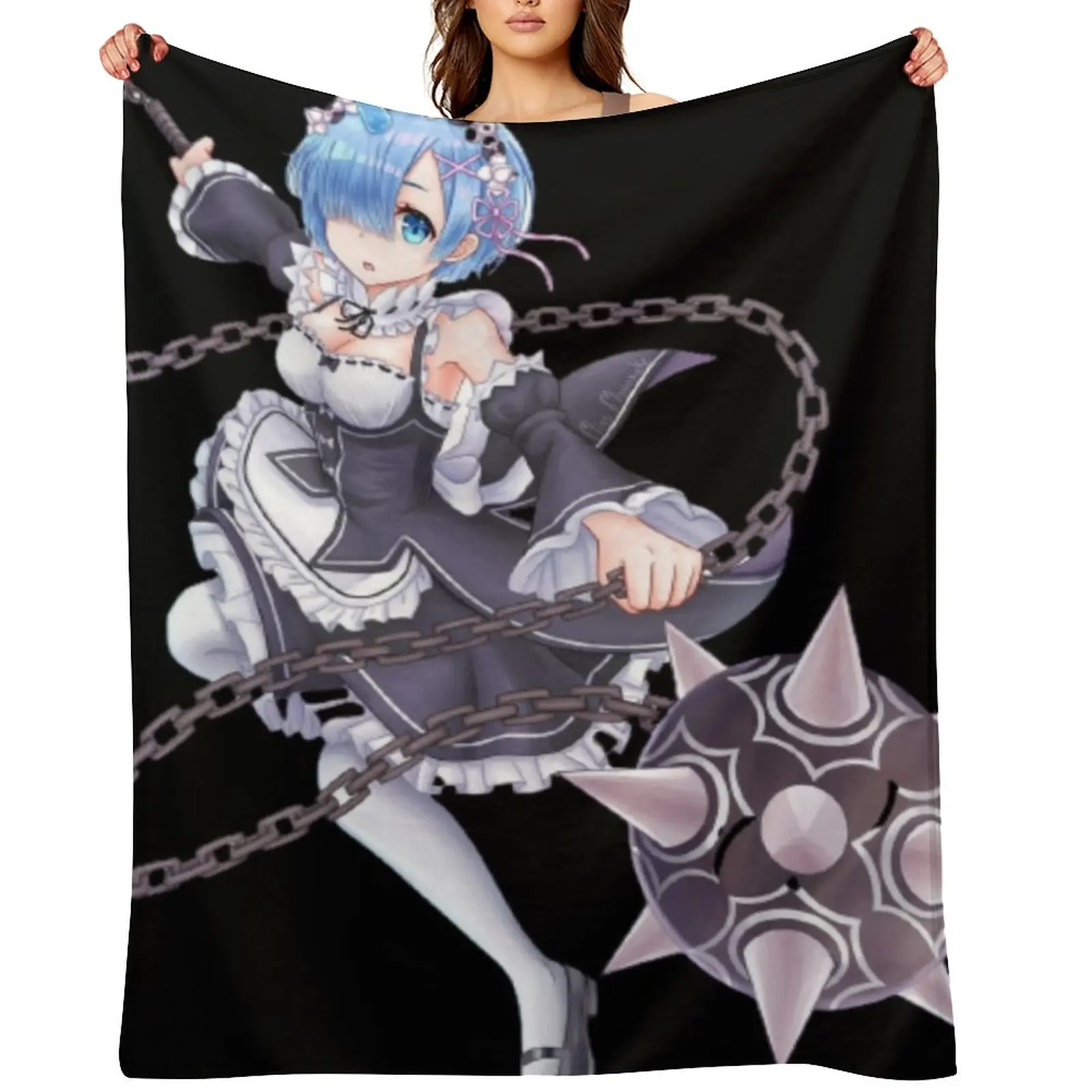 

Rem ( re zero ) Throw Blanket Soft Blankets For Bed Cute Plaid Decorative Beds Blankets