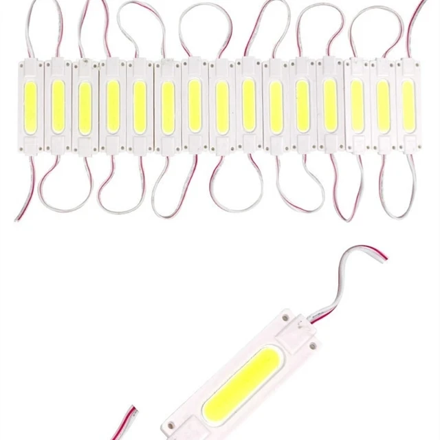 12V COB moduły LED świecące znaki reklamowe moduły podświetlenia IP65 wodoodporny biały czerwony niebieski zielony żółty różowy 10 sztuk