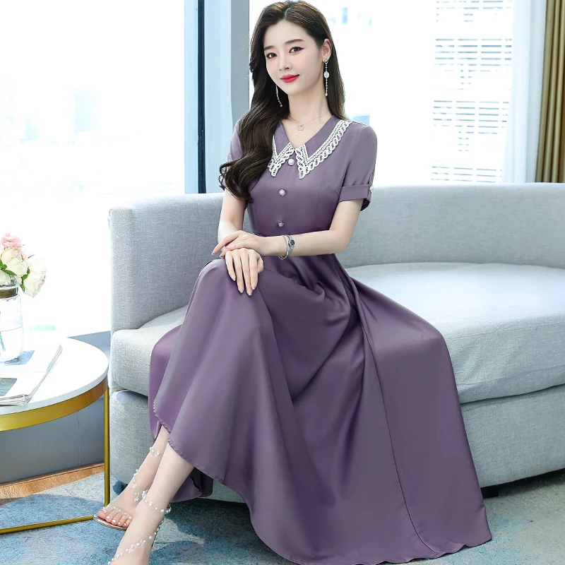 Satin Cao Cấp Acetate Midi Đầm Mùa Hè Nữ Tay Ngắn Thanh Lịch Bodycon ĐẦM DỰ TIỆC 2022 Vintage Nữ Công Sở Đêm Vestidos