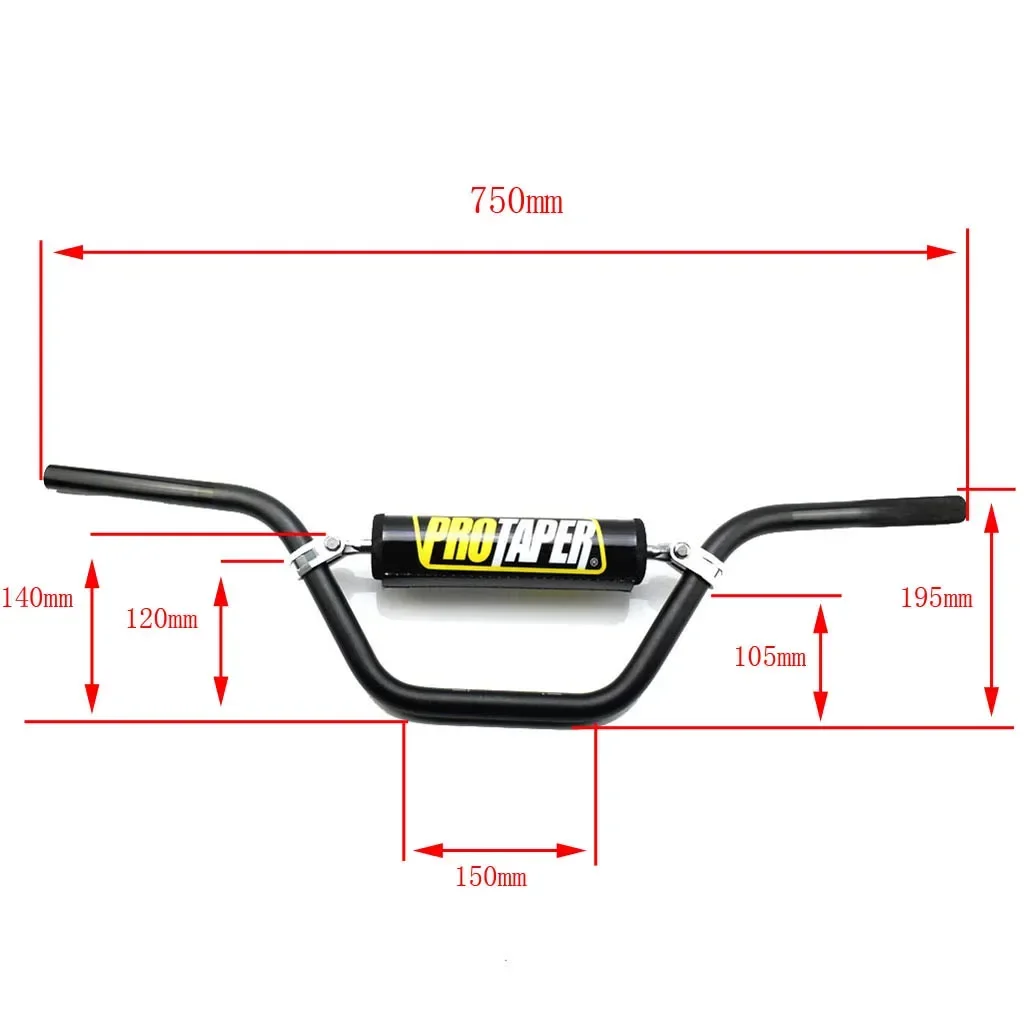 Pro Taper PAD and High Rise Handle Bar Handlebar 22mm 7/8 inch For SSR TTR BBR KLX110 SUZUKI DRZ110 Honda XR CRF 50 70 Dirt Bike