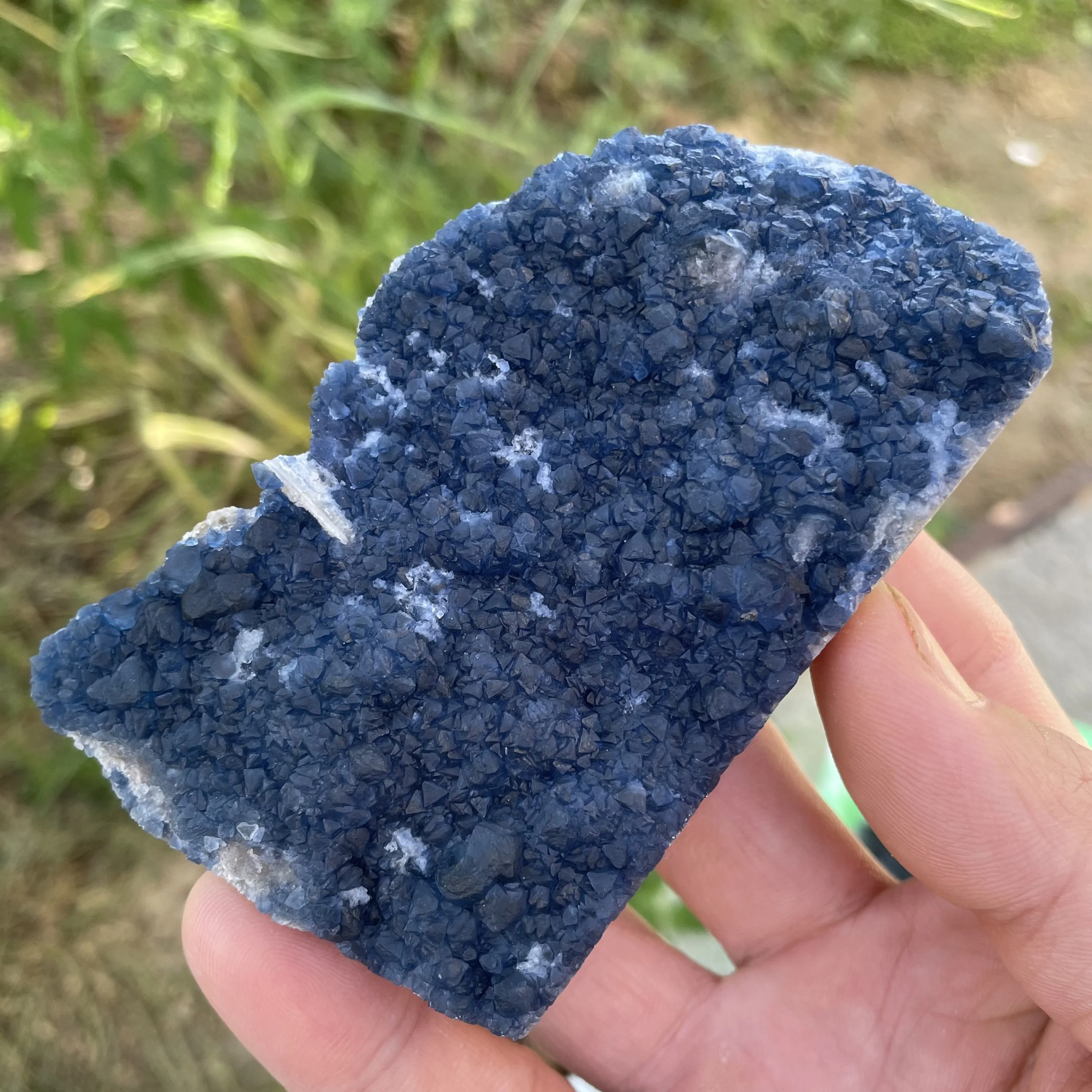 Natural Inner Mongolia Blue Fluorite Mineral Specimen Crystal Quartz Cluster Healing Stone Home Decor B1-21