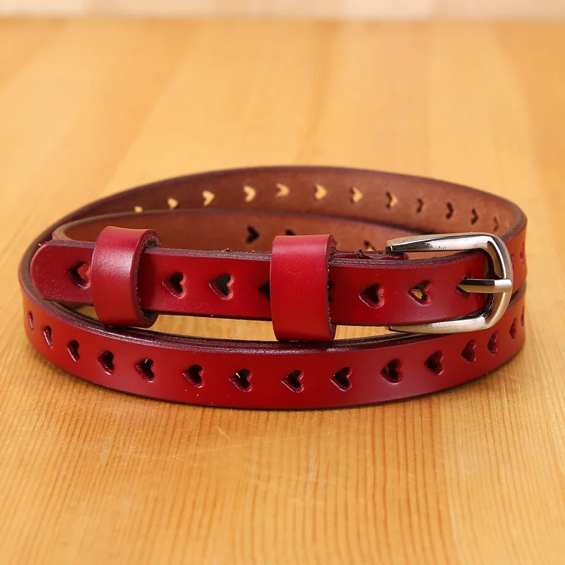 

Ремень женский из натуральной перфорированной кожи (1,4 см x 115 см), 3 шт., оптом, модный, универсальный, класса люкс