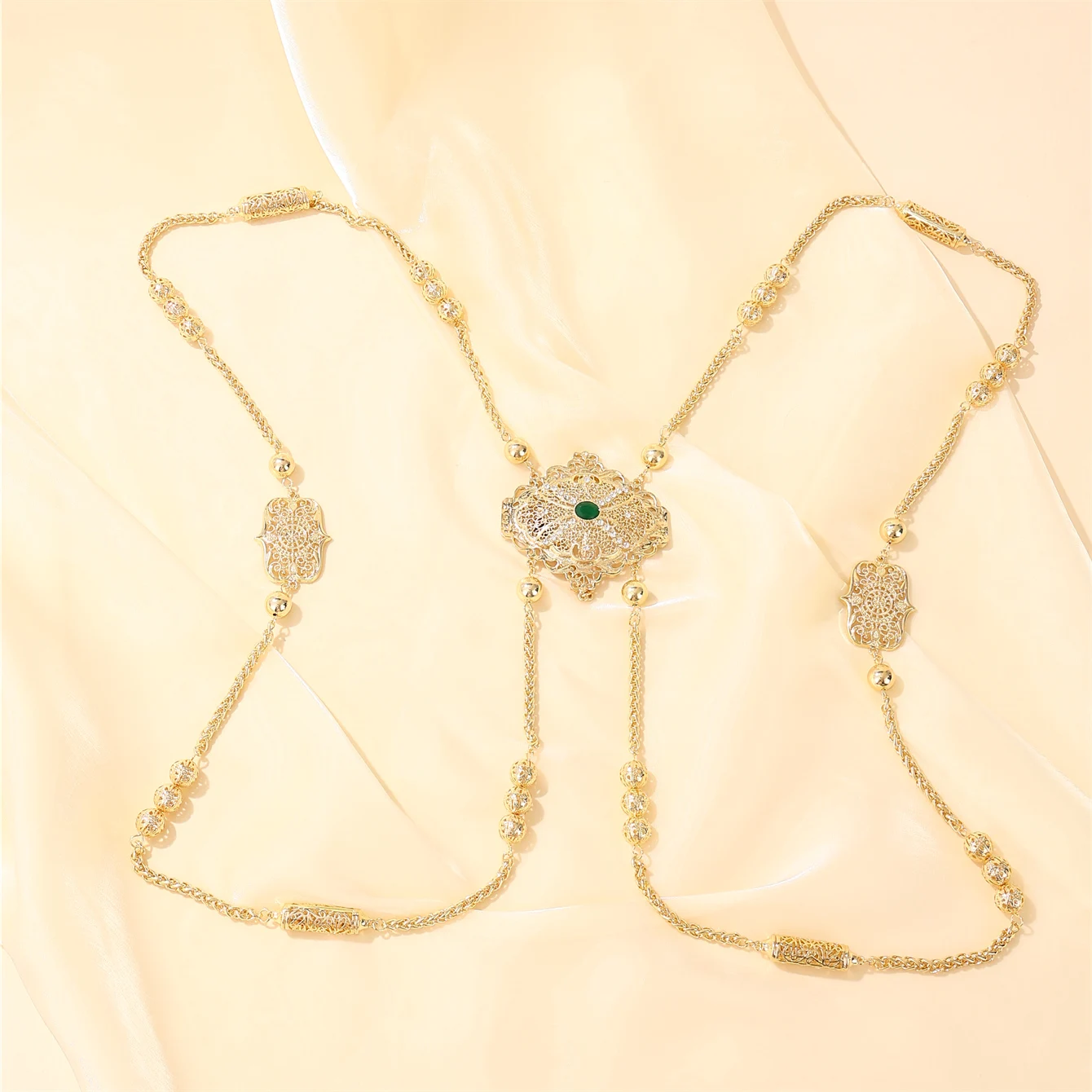 Moroccan Luxury Wedding Shoulder Chain Backpack With Large Gemstones Designed To Suit All Occasions