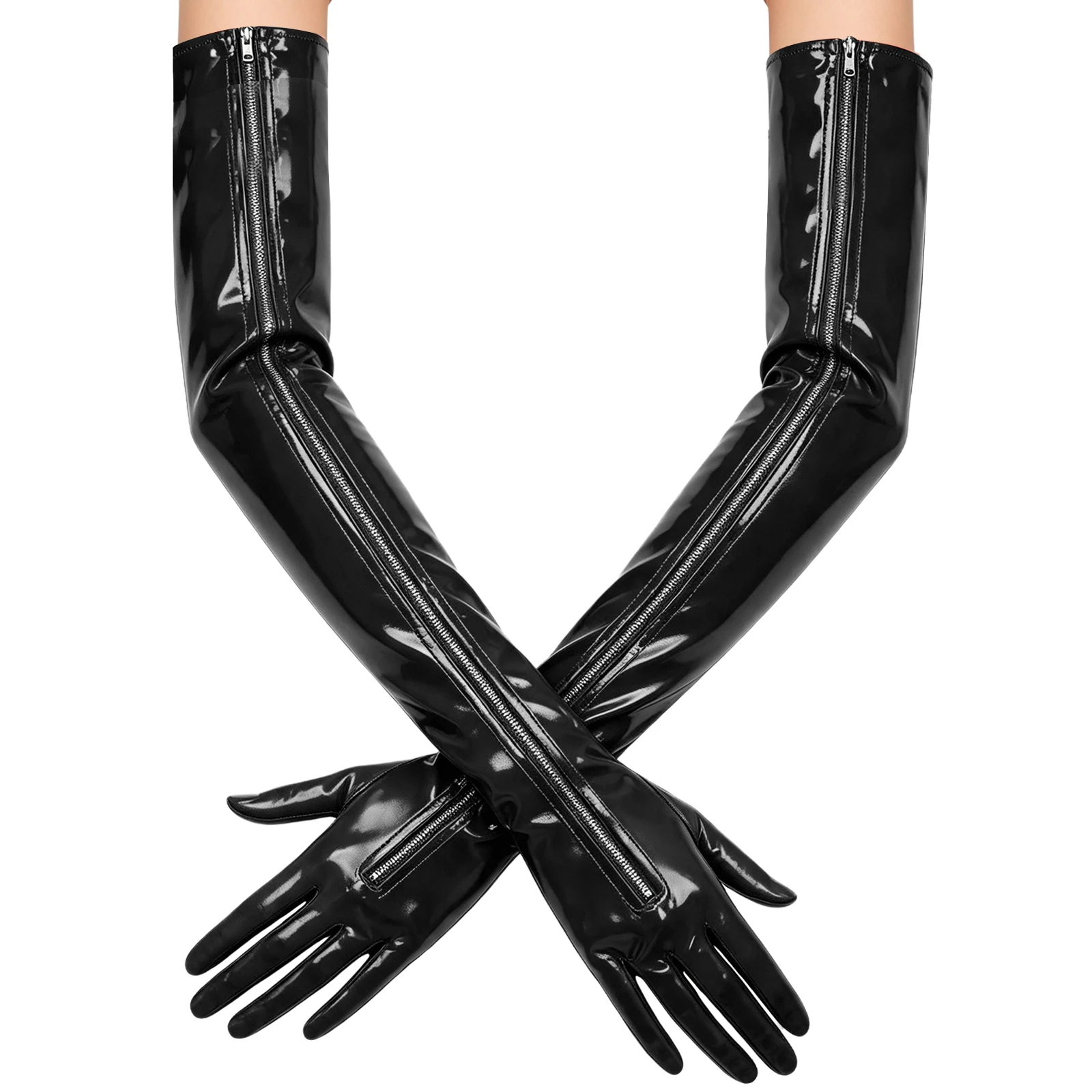 adult-women-glossy-long-faux-leather-gloves-full-finger-zippered-gloves-costume-dresses-accessories-for-evening-party-halloween