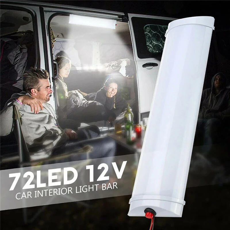 ضوء السقف RV الداخلية مقطورة قارب البضائع مصباح التخييم 72LED 12 فولت-80 فولت LED أضواء ل اكسسوارات السيارات فان سيارة مصباح ليد بار