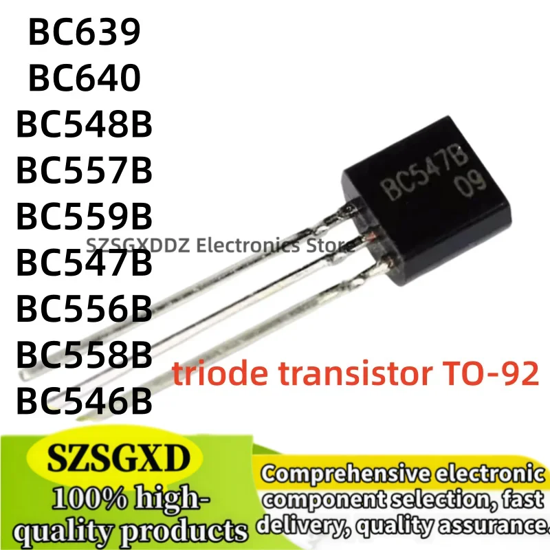 100Uds BC546 BC547 BC548 BC556 BC557 BC558 BC639 BC640 BC546B BC547B BC548B BC556B BC557B BC558B BC559B triode transistor TO-92