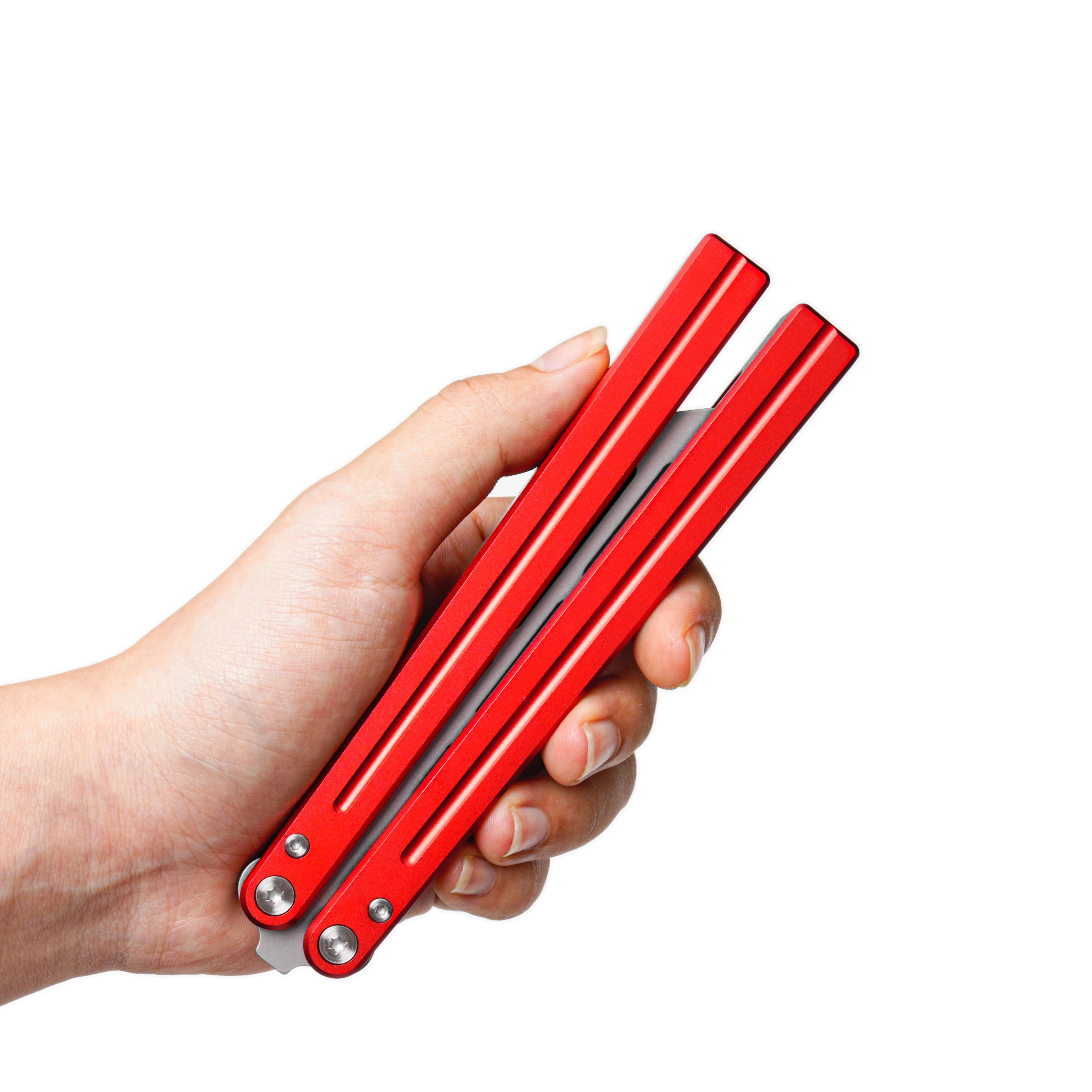 TIGLE Barison Aluminum Alloy HandleFoldable 3r13 Steel Blade Without CuttingEdge Blade Secure Outdoor Practice Red