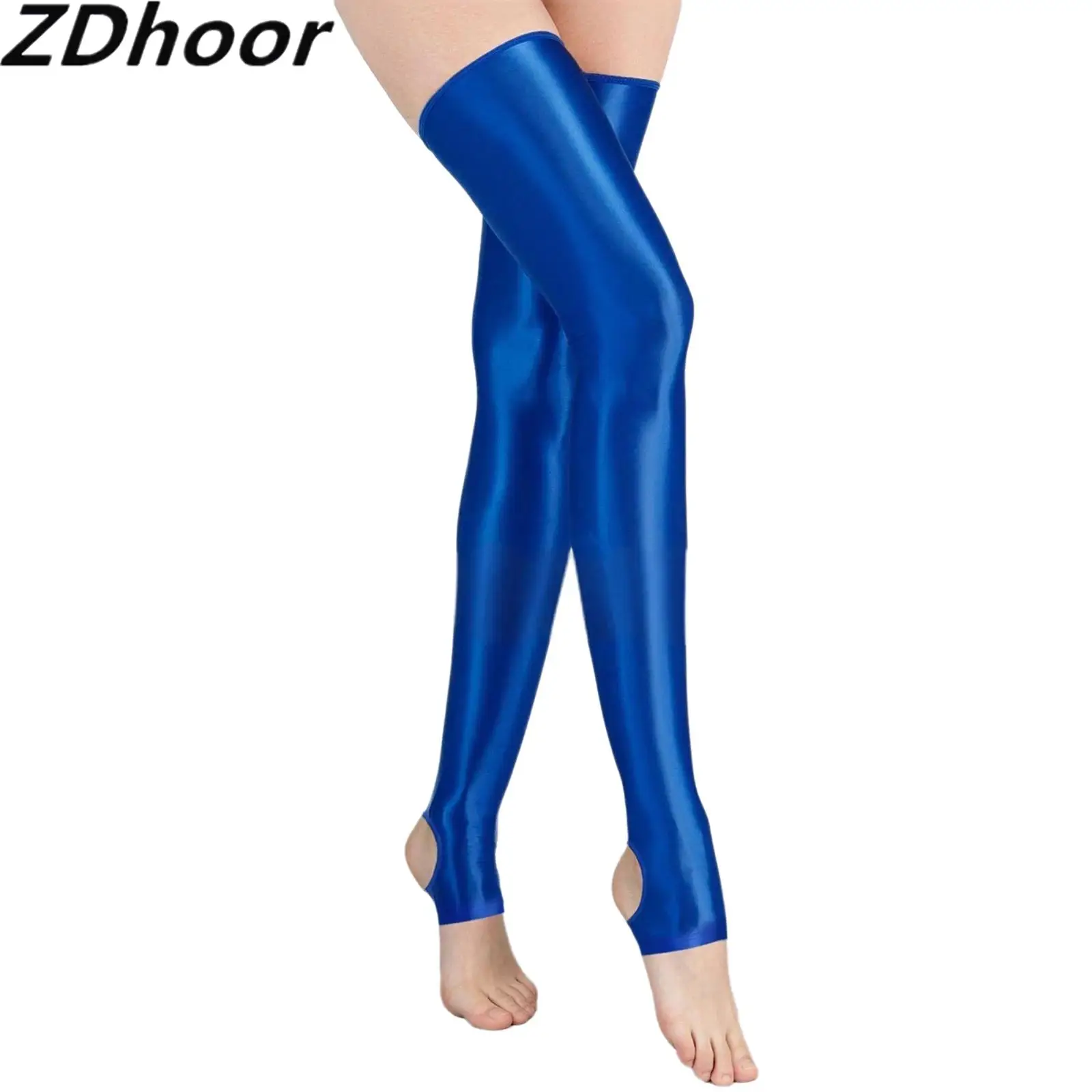 

Women Glossy Stockings Thigh High Stretchy Stirrup Socks Lingerie Costume Accessories for Dressing Up Club