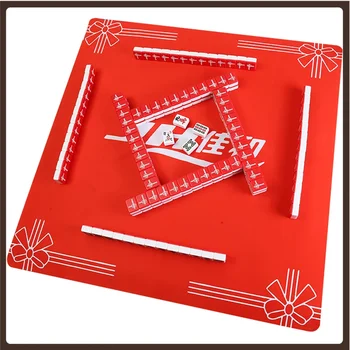 Red Chinese Mahjong Set Full Size 40mm Resin Numbered Sudoku Domino Educational Board Game Family Gra Planszowa Accessories