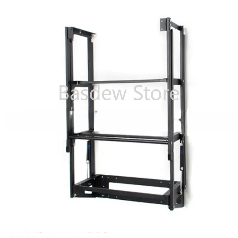 Cold Rolled Steel Frame 60W * 120L * 73H Load-Bearing 80kg Telescopic Wall Hanging Folding Table without Table Board