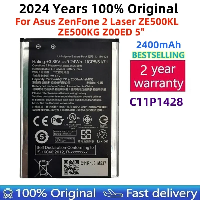 

100% Original Replacement Phone Battery C11P1428 2400mAh For Asus ZenFone 2 Laser ZE500KL ZE500KG Z00ED 5"