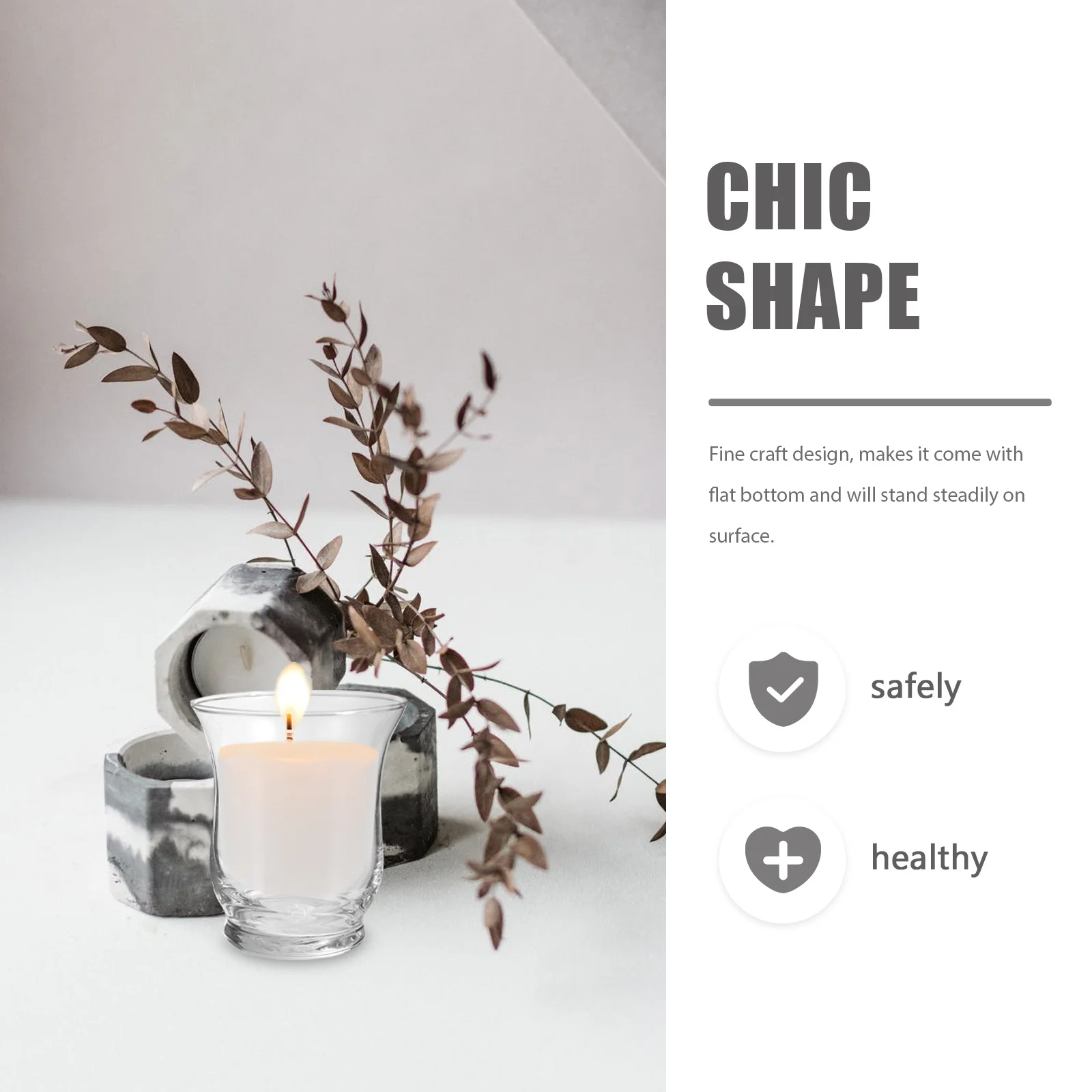 

2Pcs Creative Glass Holders Simple DIY Containers for Home Party Decoration Crystal Waxes