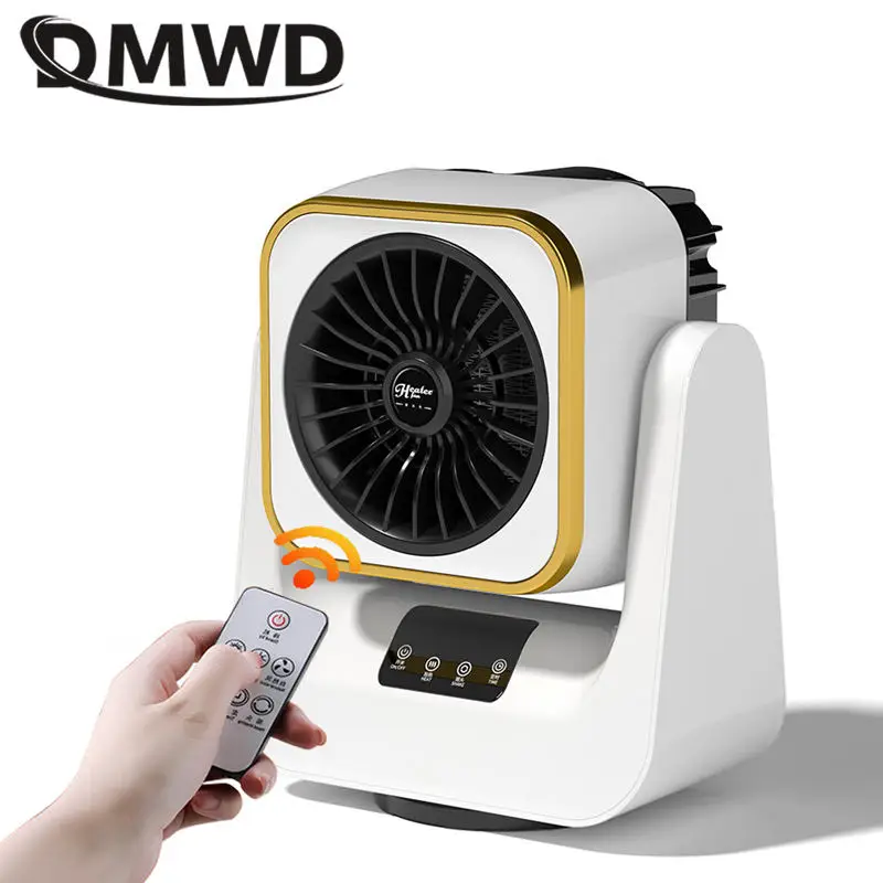 

DMWD Fast Heating Mini Air Heater Household Air Warmer Rapid Heating Rotatable Blower Portable Fan With Remote Control 12H Timer