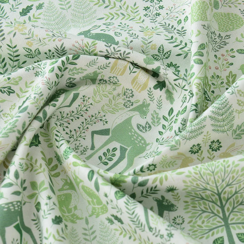 Morris Arabesque Letters Hexagonal Printed Fabric Pure Cotton 20s for DIY Patchwork Home Fabric Printing by Half Meter