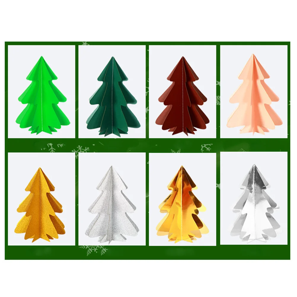 

3D Christmas Tree Banner Garland Paper Cardboard Bunting Hanging Decorations 2m Color Randomized Vertical Holiday Home