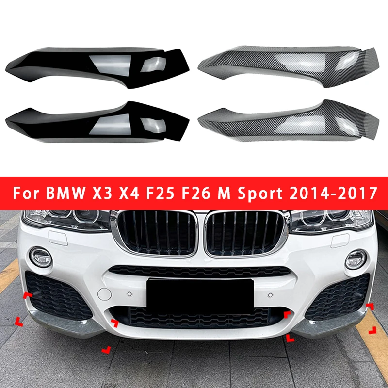 لسيارات BMW X3 X4 F25 F26 M Sport 2014-2017 المصد الأمامي المفسد ركن حامي Canard الناشر الفاصل الملحقات الخارجية #1