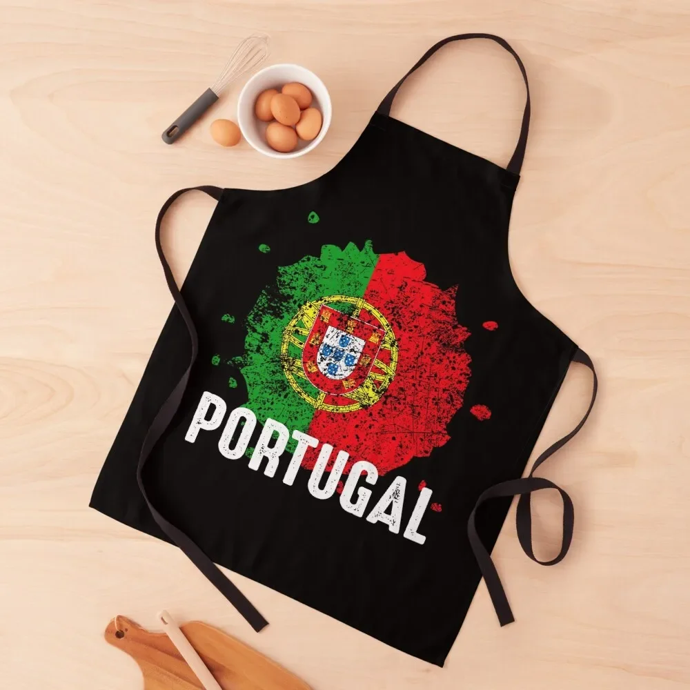 

Portugal Flag Vintage Unique Distressed Design Apron Home Utensils Kitchen New 2022 Year painting Manicurists Apron