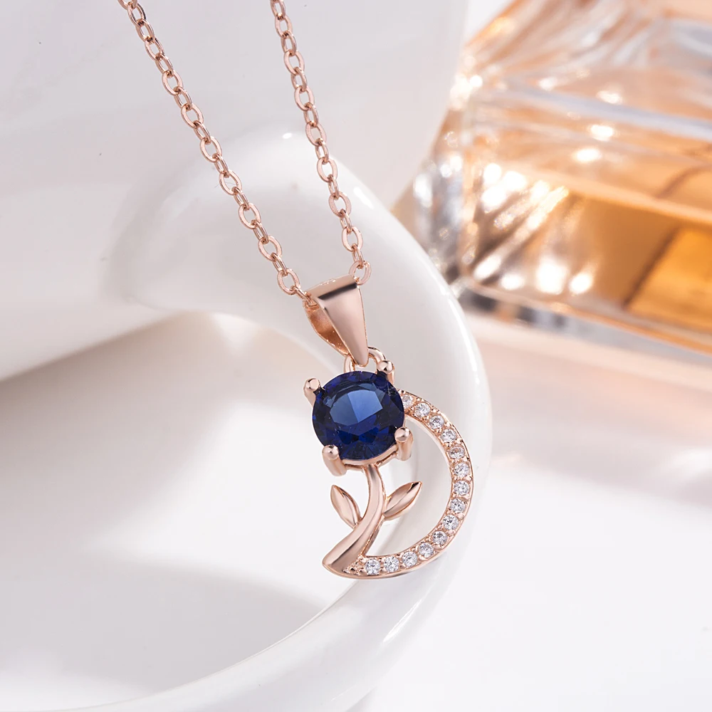 925 Sterling Silver Sparkling Cubic Zirconia CZ Pendant Necklace for Women Collarbone Chain Party Wear Elegant Fine Jewelry Gift