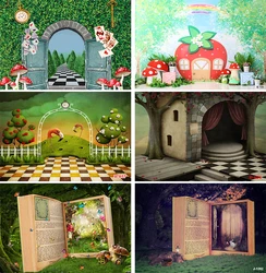 Fairy Tale Princess Background Alice in Wonderland Birthday Backdrop Tea Party Girl Photography Photo Studio Photoshoot