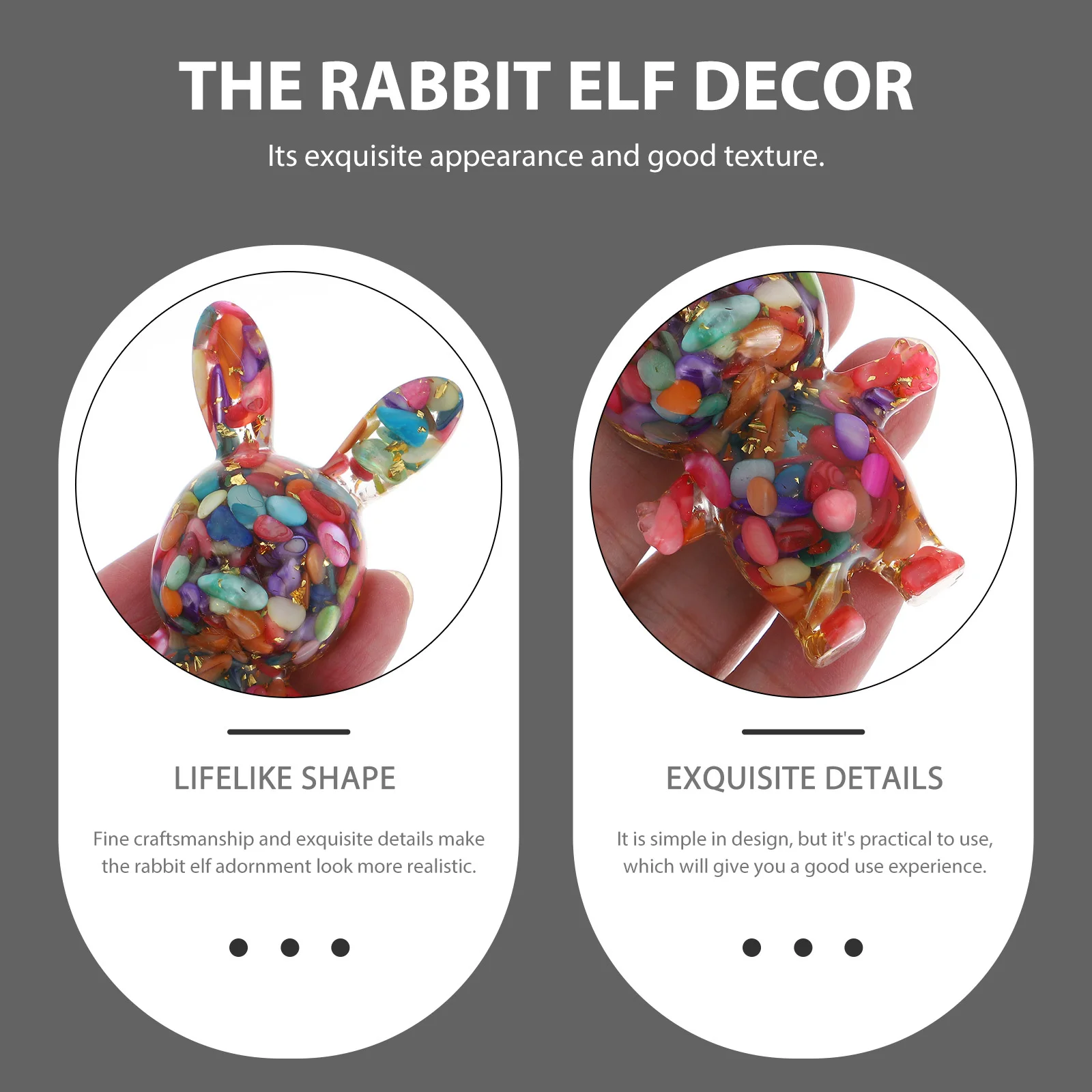 

Lovely Rabbit Resin Crafts Easter Bunny Adornment Portable Exquisite Art Exhibition Home Decoration Bunny Decor
