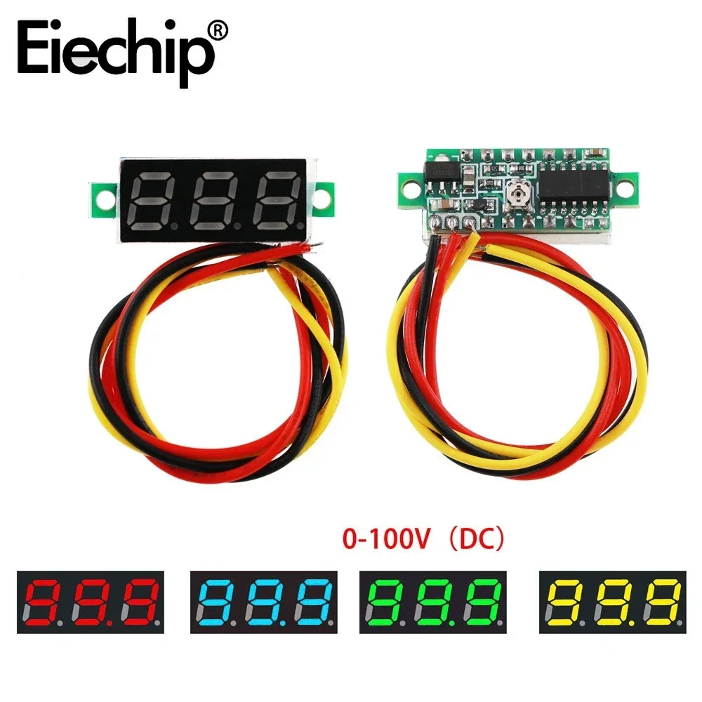 0.28 Inch DC 0-100V 2.5-40V Mini Gauge Voltage Meter Voltmeter LED Display Digital Panel Voltmeter Meter Detector Monitor Tools