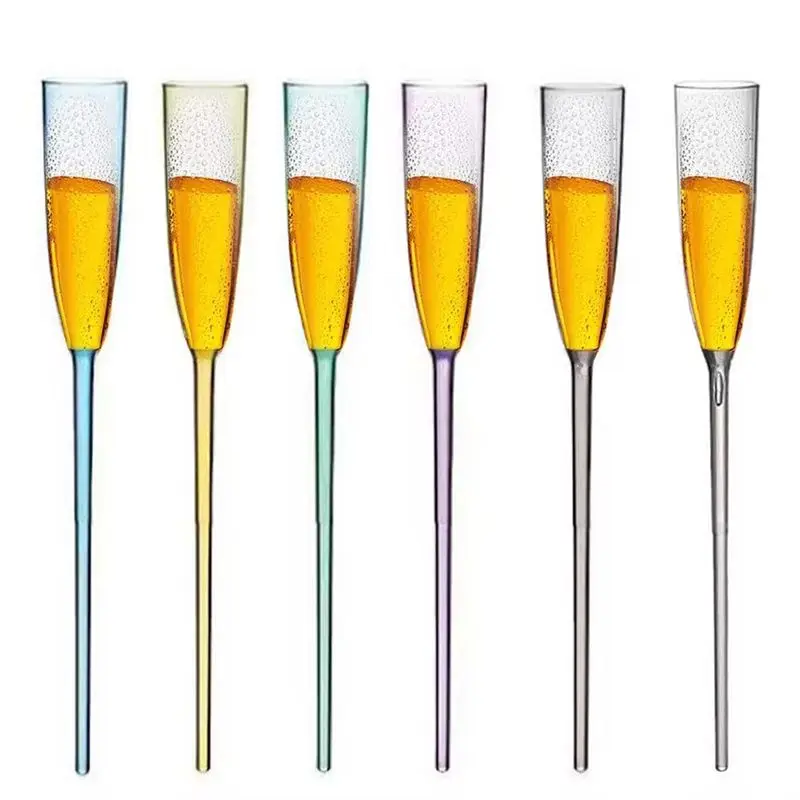 HLZS-Floating Wine Glasses 6Pcs Acrylic Wine Glasses Floating Champagne Flutes Summer Beach Beverage Drinking Goblet Cup