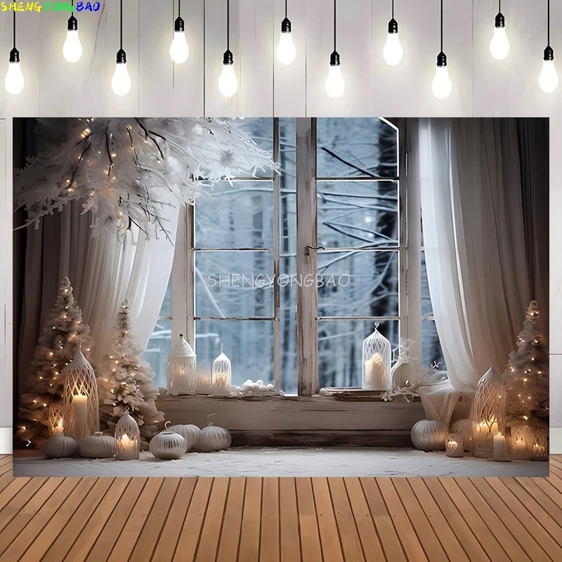 

Christmas Day Flower Wreath Indoor Decoration Photography Backdrops Props Winter Wonderful Xmas Eve New Year Background RD-01
