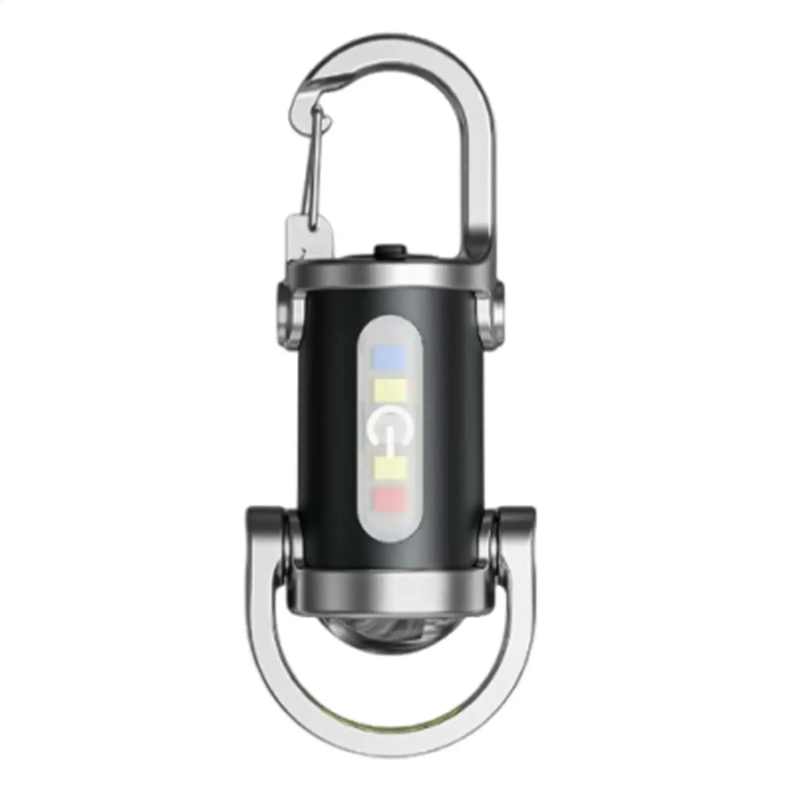 Mini Keychain Flashlight Rechargeable Pocket COB Working Light Outdoor Hook Emergency Warning Light for Camping Walking Hiking