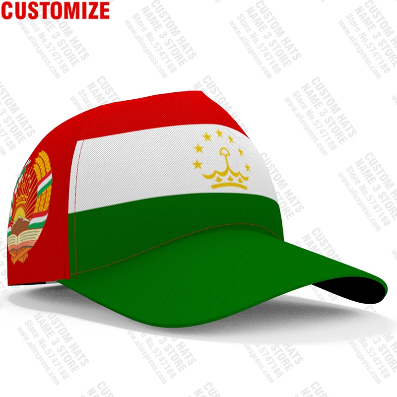 Tajikistan Baseball Caps Custom Made Name Number Team Logo Tj Hats Tjk Country Travel Russian Tajik Nation Flag Photo Headgear