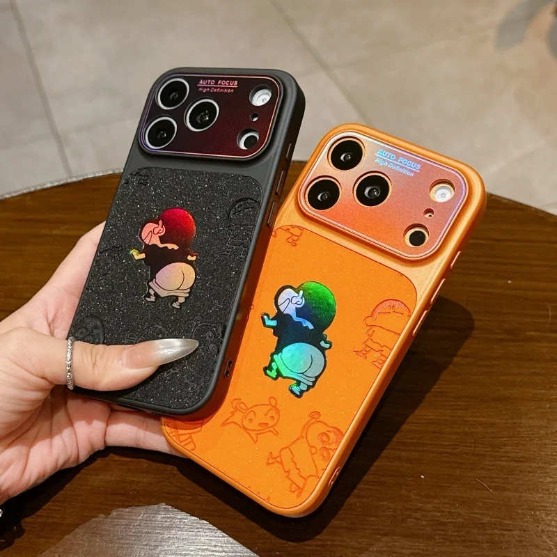 

Cute cartoon Crayon Shin-chan Luxury Grit Phone Case for iPhone 13 14 15 16 17 Pro Max Plus Shinchan Nohara Shinnosuke Cover﻿