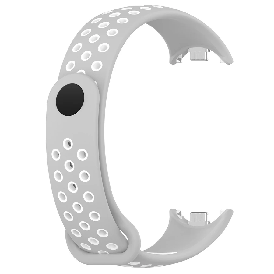 Sport siliconen band voor Xiaomi Mi Band 10 9 8 dubbele kleur vervangende armband riem voor Xiaomi Mi Band 8 9 met metalen connector