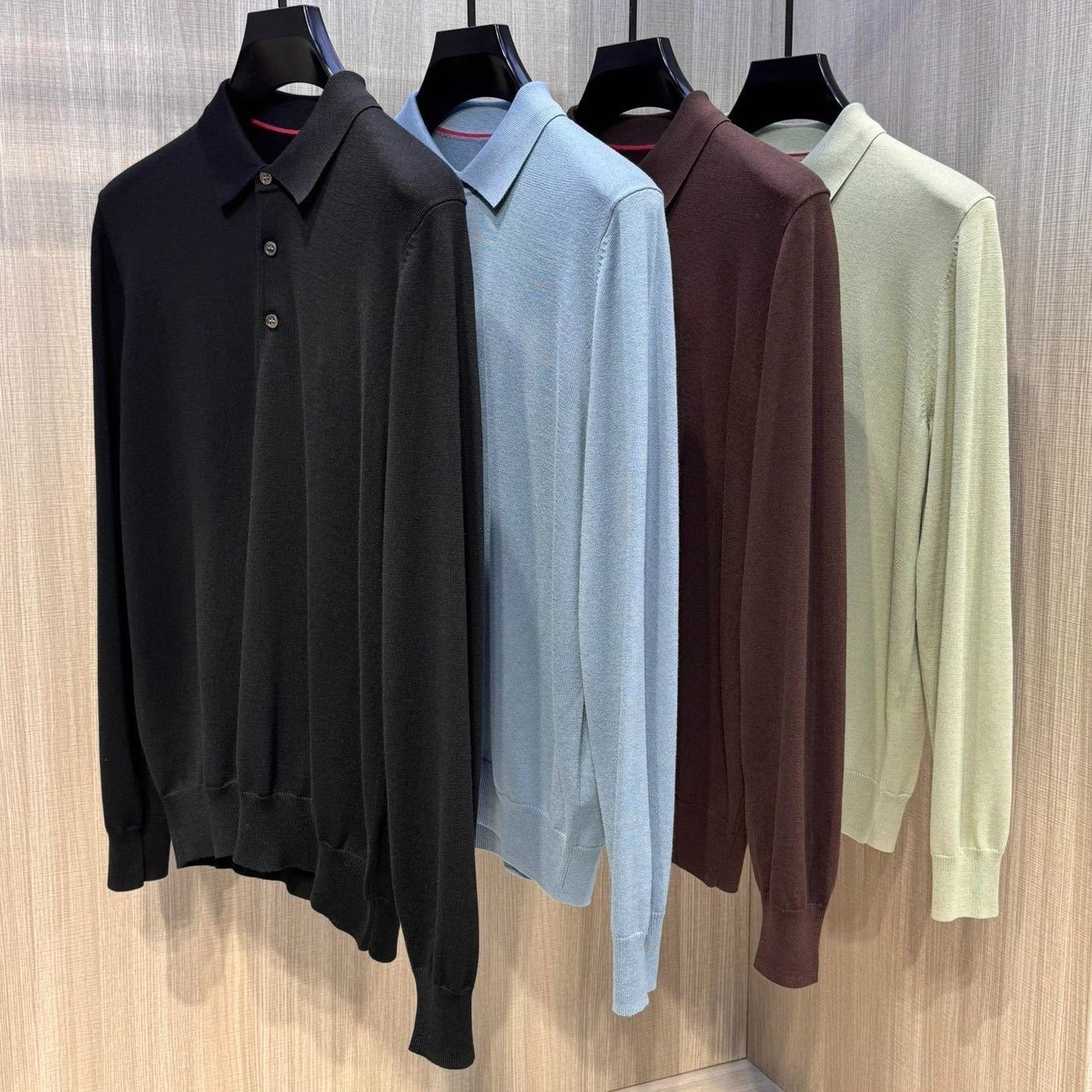 

BC Italy Casual Contrasting Color Embroidered Long Sleeve POLO Shirt